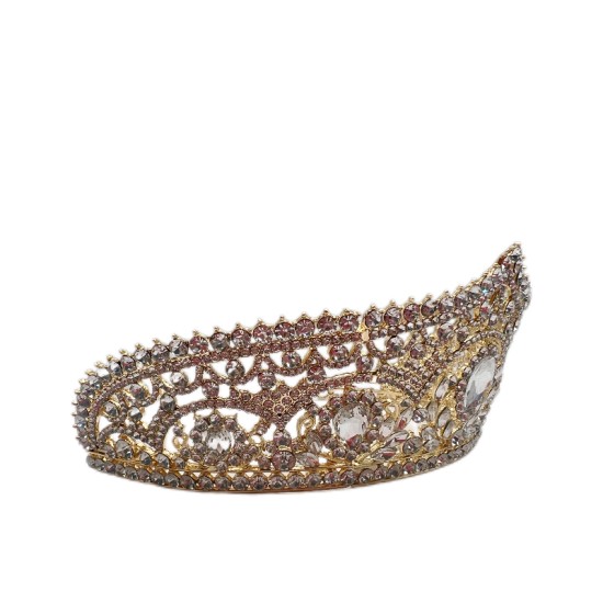 Royal Style Crown Headdress Headdress Light Luxury Rhinestone Crown Royal Style Crown Headdress Headdress Light Luxury Rhinestone Crown