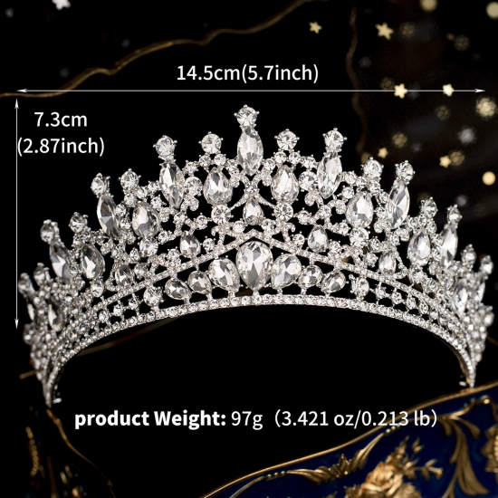 Luxury Diamond Crystal Crown Crown Female Wedding Headdress Alloy Crown Luxury Diamond Crystal Crown Crown Female Wedding Headdress Alloy Crown