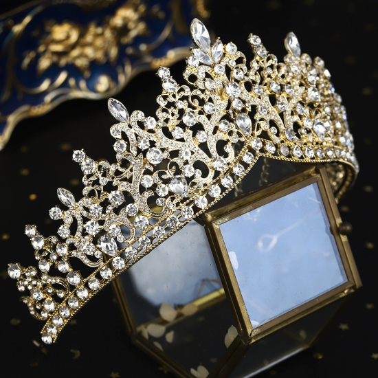 Handmade Super Shiny Rhinestone Crown Retro Hair Accessories Diamond Crown Handmade Super Shiny Rhinestone Crown Retro Hair Accessories Diamond Crown