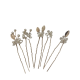 Ancient Style U-Shaped Pearl Alloy Hair Fork Golden Leaf Pearl Pin Hairpin Headdress Ancient Style U-Shaped Pearl Alloy Hair Fork Golden Leaf Pearl Pin Hairpin Headdress
