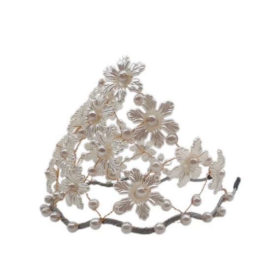 Pearl Pressed Hairband Sweet Flower Headdress Handmade Beaded Hairband Pearl Pressed Hairband Sweet Flower Headdress Handmade Beaded Hairband