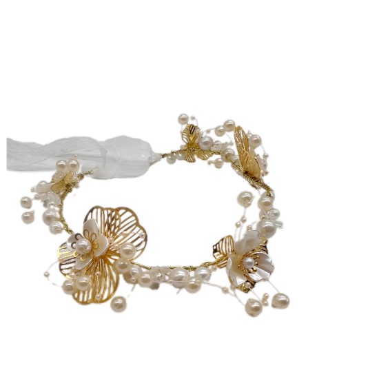 Flower Wreath Braided Headband Flower Girl Pearl Headdress Flower Wreath Braided Headband Flower Girl Pearl Headdress