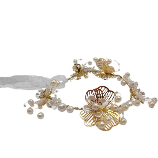 Flower Wreath Braided Headband Flower Girl Pearl Headdress Flower Wreath Braided Headband Flower Girl Pearl Headdress