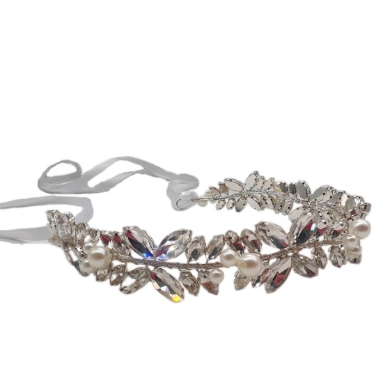 Super Shiny Rhinestone Soft Chain Pearl Handmade Beaded Headband Super Shiny Rhinestone Soft Chain Pearl Handmade Beaded Headband