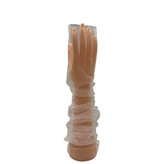 White Long Arm-Covering Pearl Gloves White Long Arm-Covering Pearl Gloves