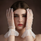 Versatile Elegant Pleated Lace Pearl Short Wedding Gloves Versatile Elegant Pleated Lace Pearl Short Wedding Gloves
