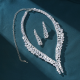 Super Flash Earring Necklace Set High-End Clavicle Chain Two-Piece Set Super Flash Earring Necklace Set High-End Clavicle Chain Two-Piece Set